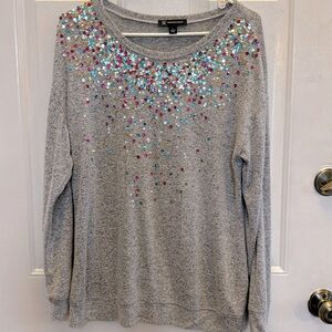 INC International Concepts Lightweight Sequined Sweater